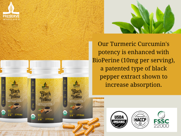 Pure Turmeric Curcumin and Black Pepper 60 Capsules Monthly Supplement