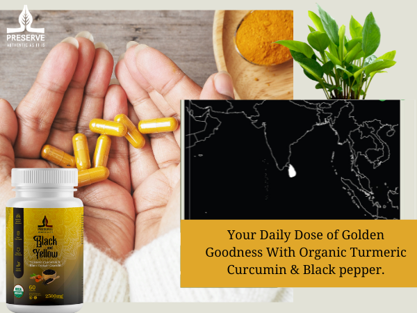 Pure Turmeric Curcumin and Black Pepper 60 Capsules Monthly Supplement