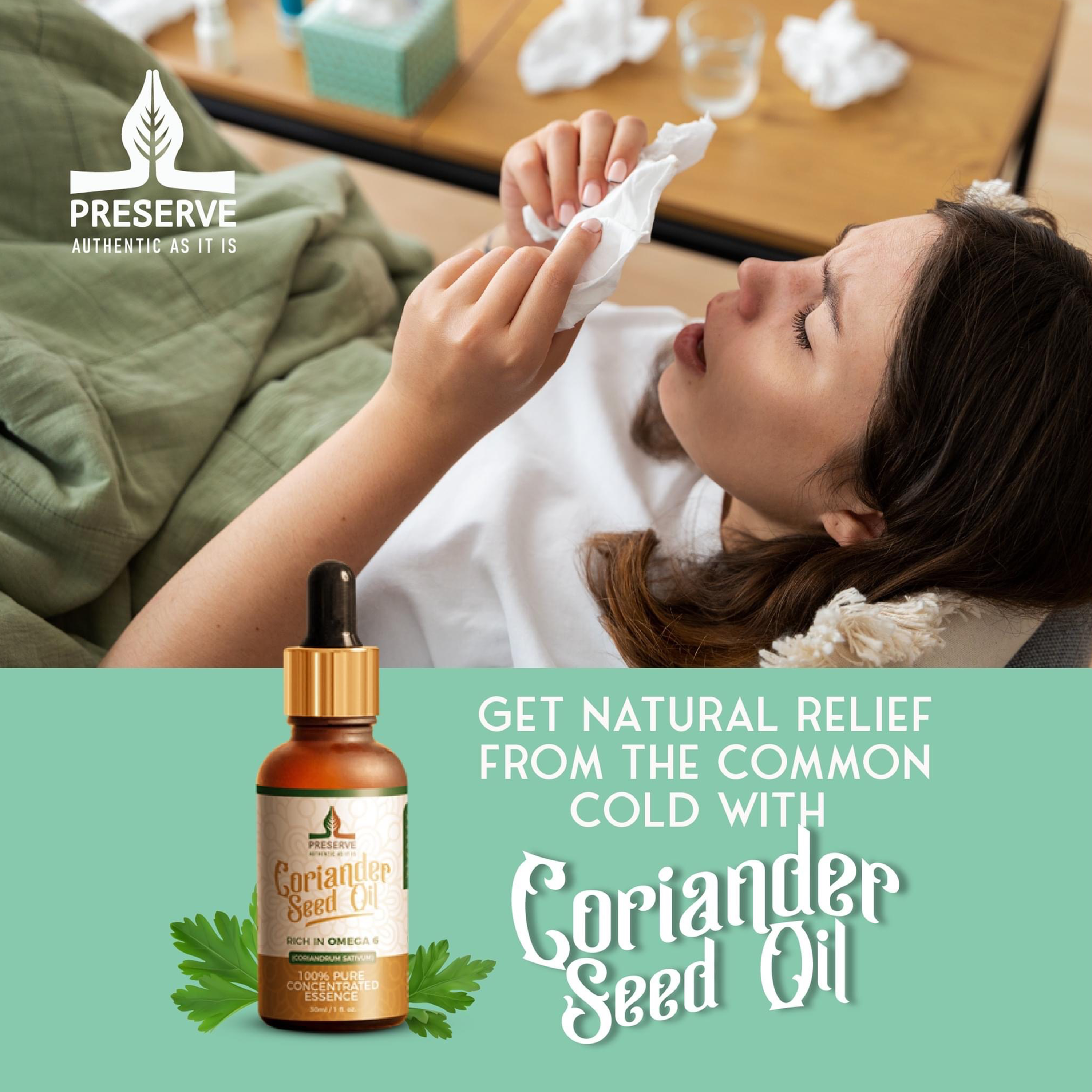 Pure Coriander Seed Oil, Cilantro 100% Pure Natural Cold-Pressed Essence Oil, Vegan Plant-Based Omega-6 Fatty Acids, Glass Bottle, 30ml (1oz)