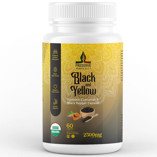 PRESERVE Turmeric Curcumin and Black Pepper 60 Capsules,