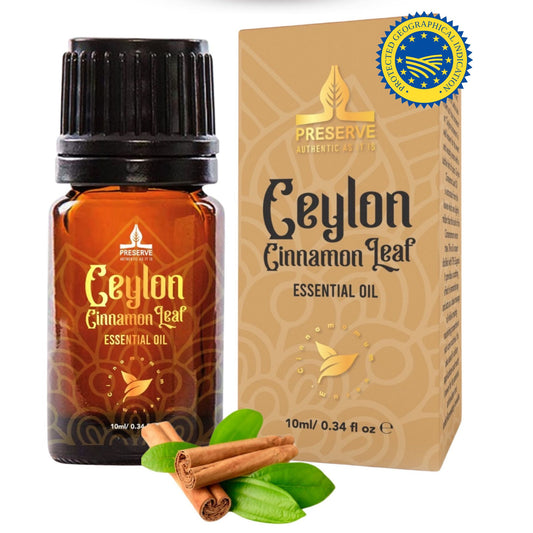 Ceylon Cinnamon Leaf Essential Oil, 100% Pure Natural Oil, Undiluted, Therapeutic Grade Base Oil 10ml/0.34oz.